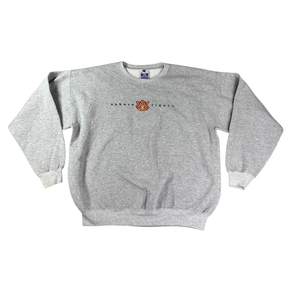 Vintage Champion Auburn Tigers Sweatshirt Mens Large Gray Crewneck Embroidered